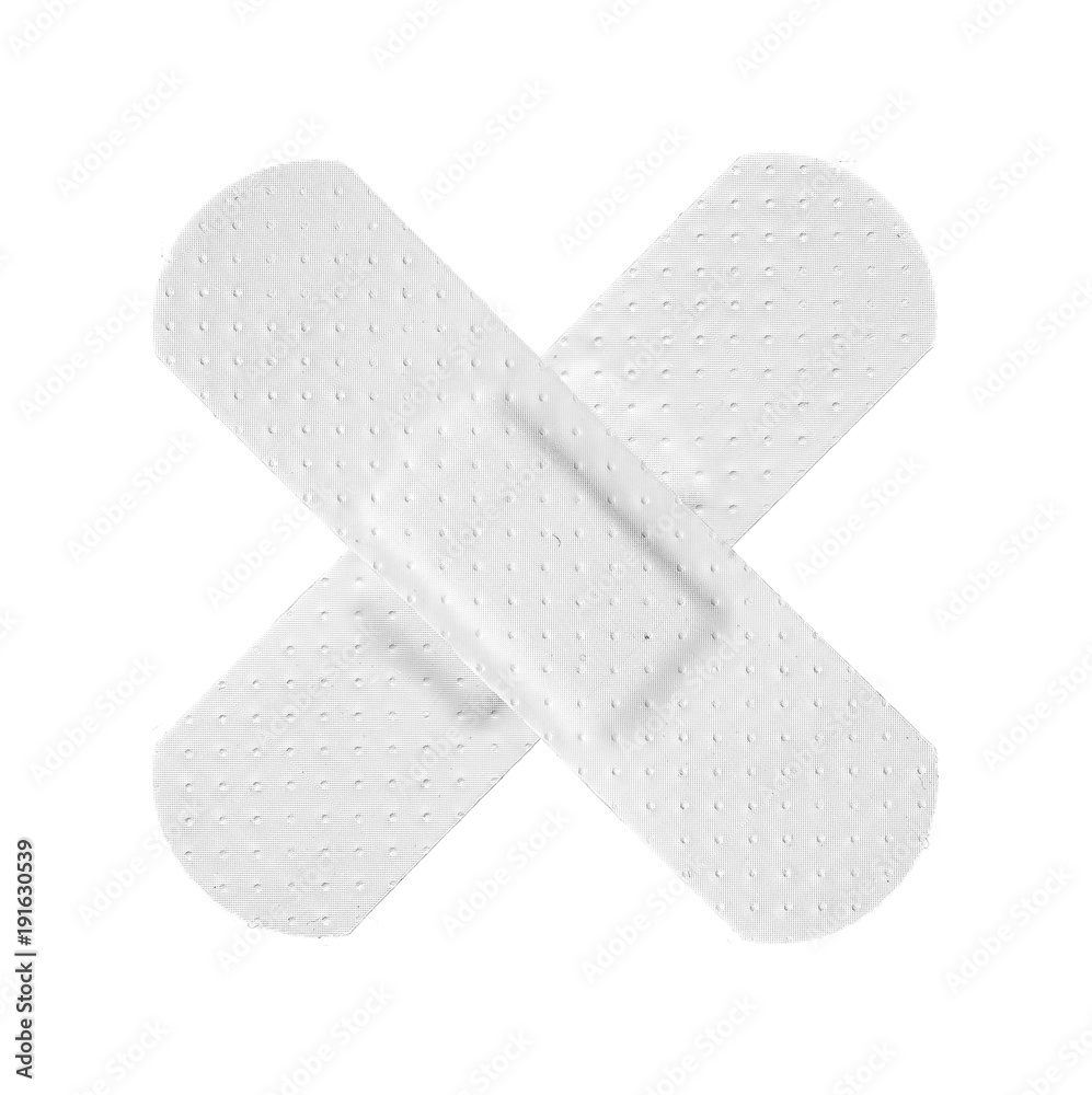 WHITE Strips of ADHESIVE BANDAGES PLASTER - Medical Equipment Stock Photo
