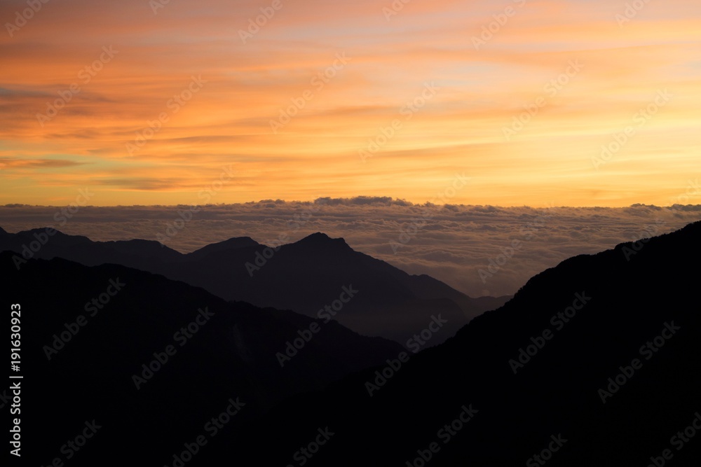 Sunrise on Hehuan Mountain Taiwan