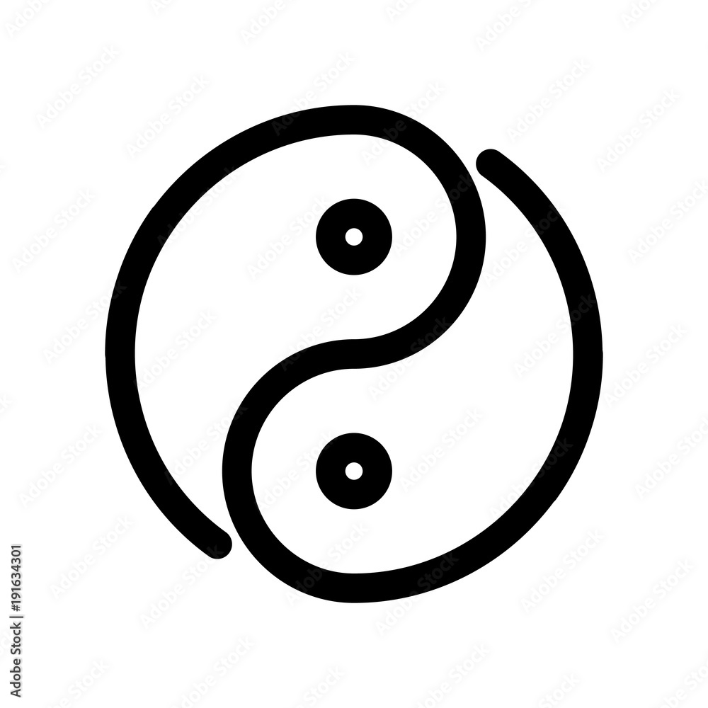 Yin yang icon. Outline modern design element. Simple black flat vector sign with rounded corners. Yin yang icon. Outline modern design element. Simple black flat vector sign with rounded corners.