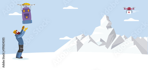 Drones and Mountaineer Man Banner