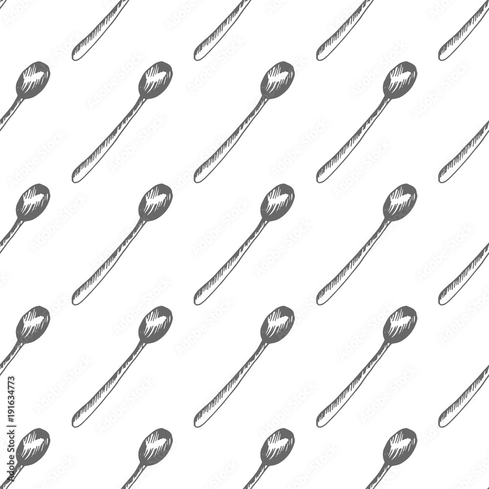 Naklejka premium spoon seamless vector pattern
