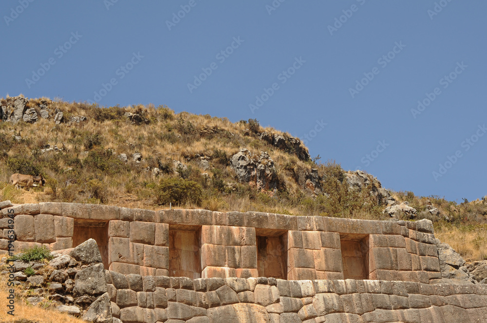 Typical Inca stone placing at Puka Pukara, quechuan for 