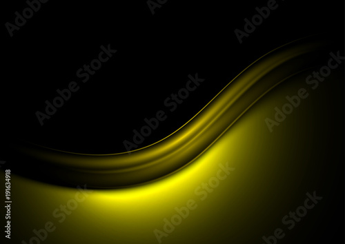 Yellow waves on a dark background