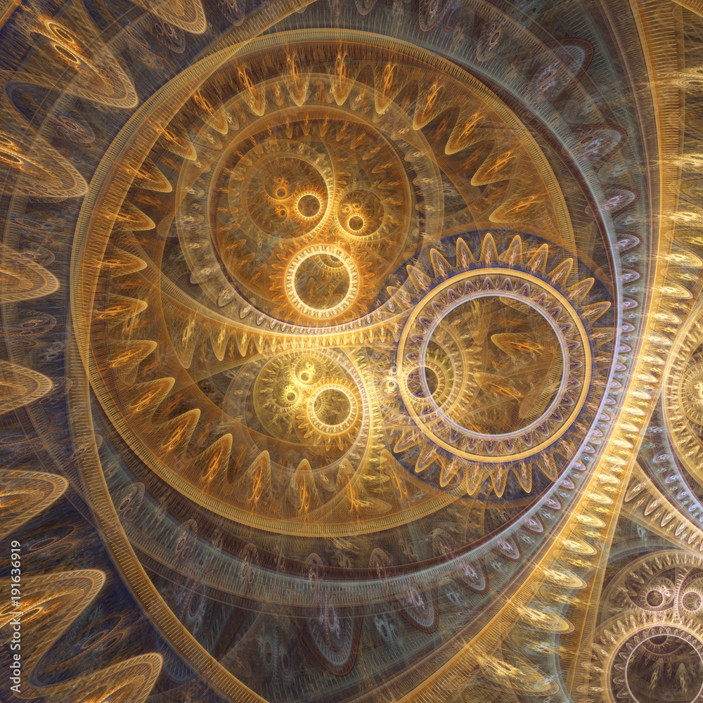Abstract coqwheel machine, steampunk background