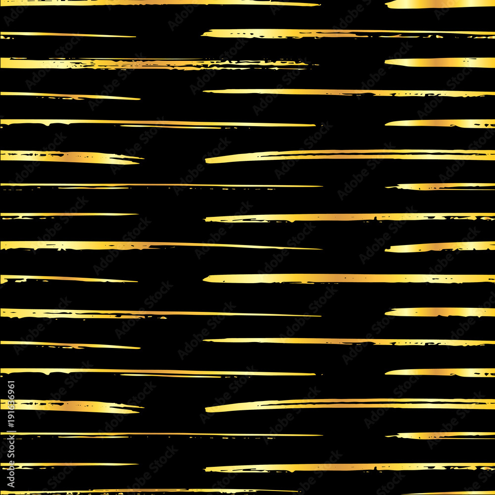 Golden paint strokes seamless pattern