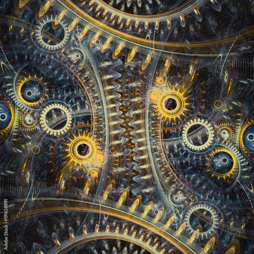 Abstract coqwheel machine  steampunk background
