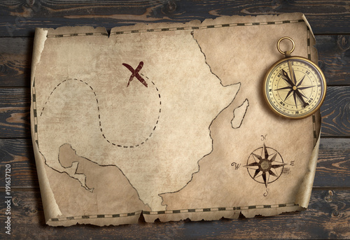 Treasure map adventure concept 3d illustration