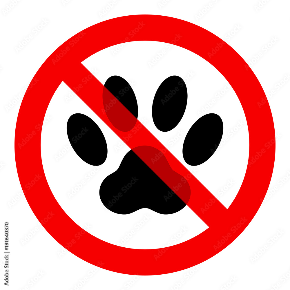 No pets allowed sign isolated on white background, vector illustration. No pets allowed sign isolated on white background, vector illustration.