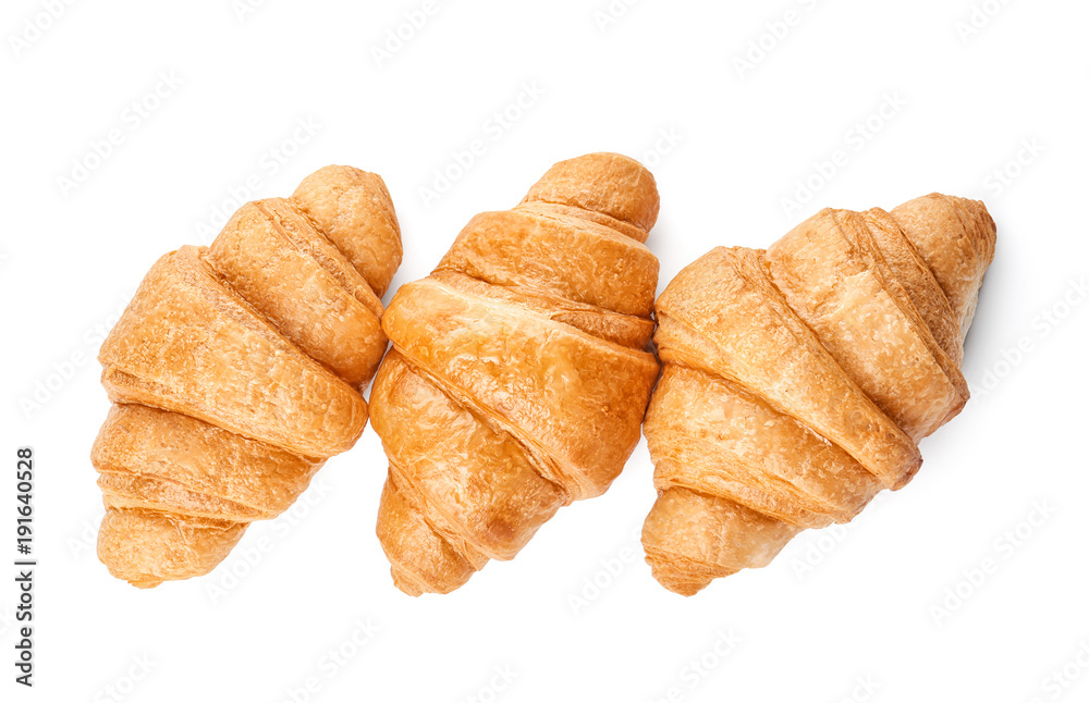 Tasty croissants on white background Tasty croissants on white background