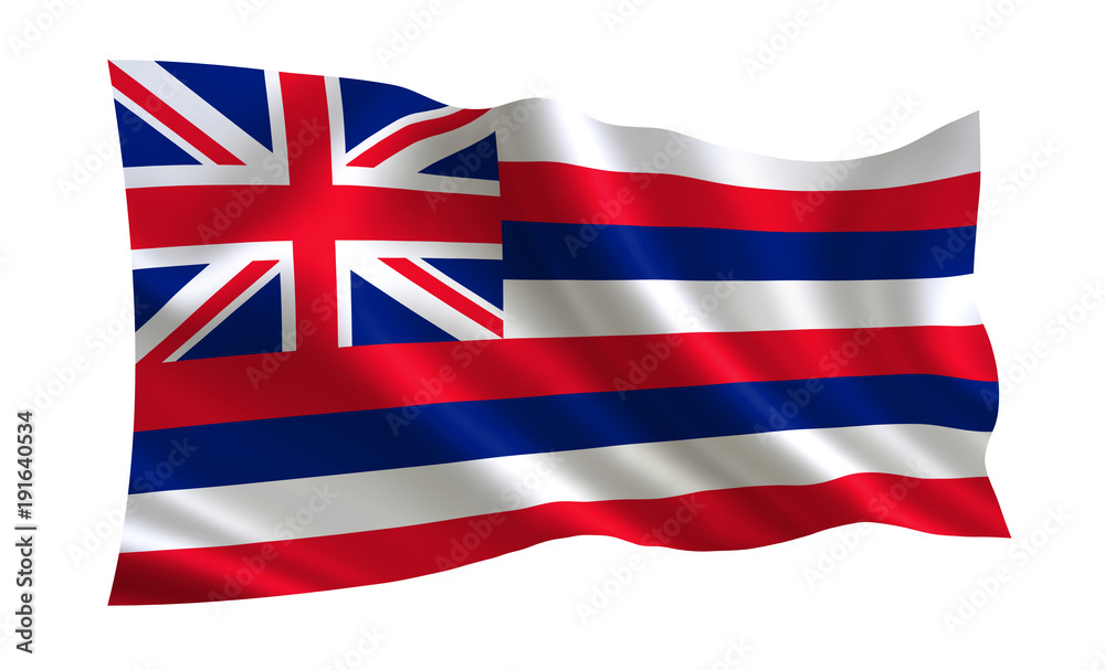 Flag of the state Hawaii. A series of 