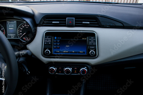 car infotainment panel monitor close up