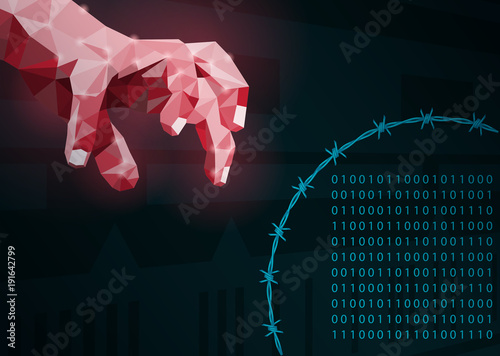 Concept of data protection on the internet.