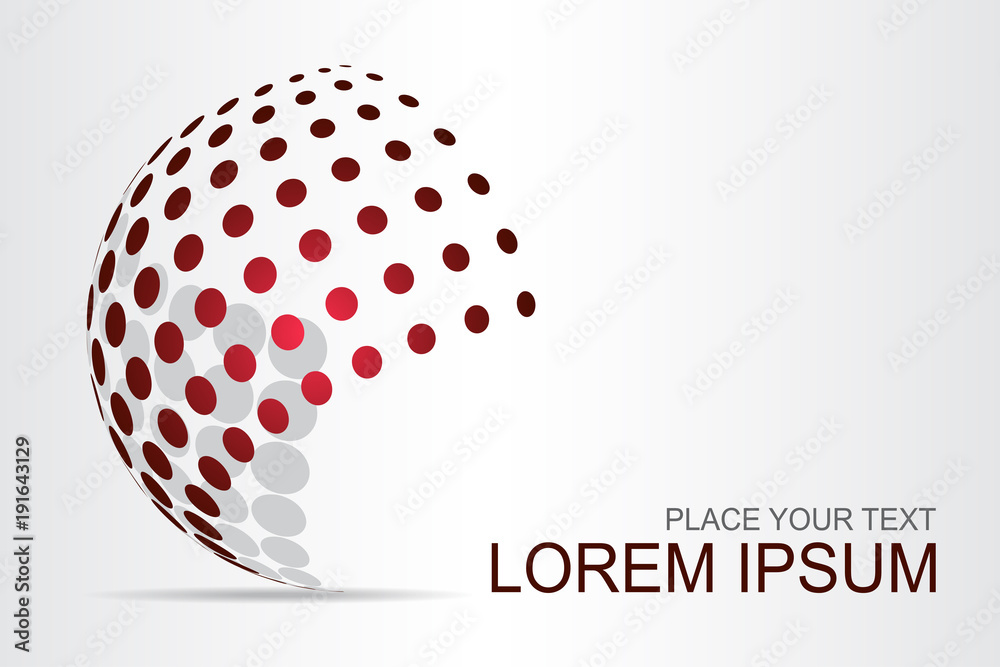 Logo stylized spherical surface with abstract shapes Logo stylized spherical surface with abstract shapes