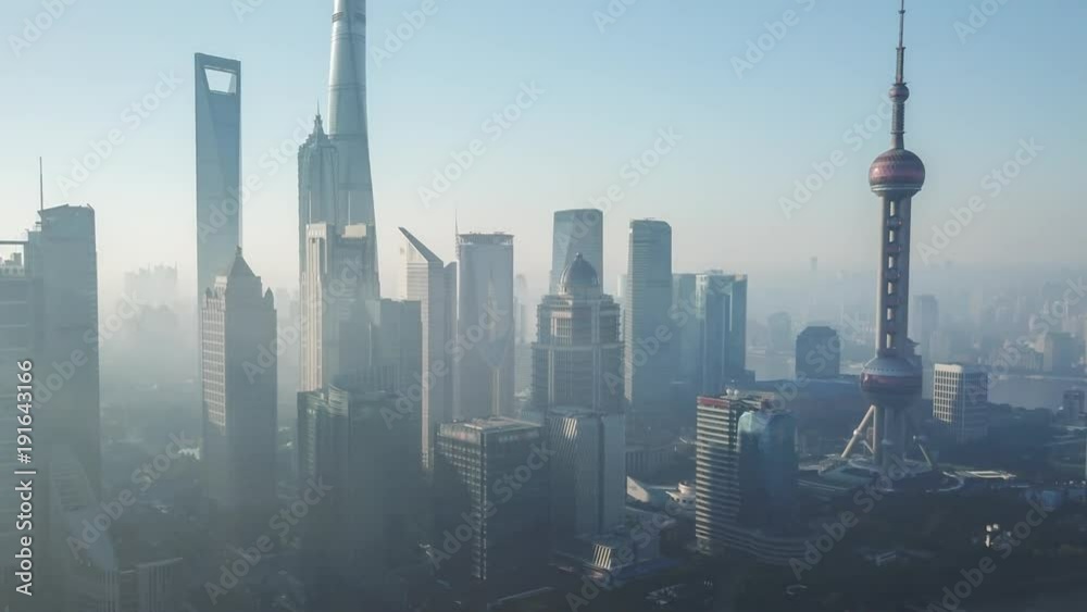 Aerial hyperlapse video of Shanghai in the morning Aerial hyperlapse video of Shanghai in the morning