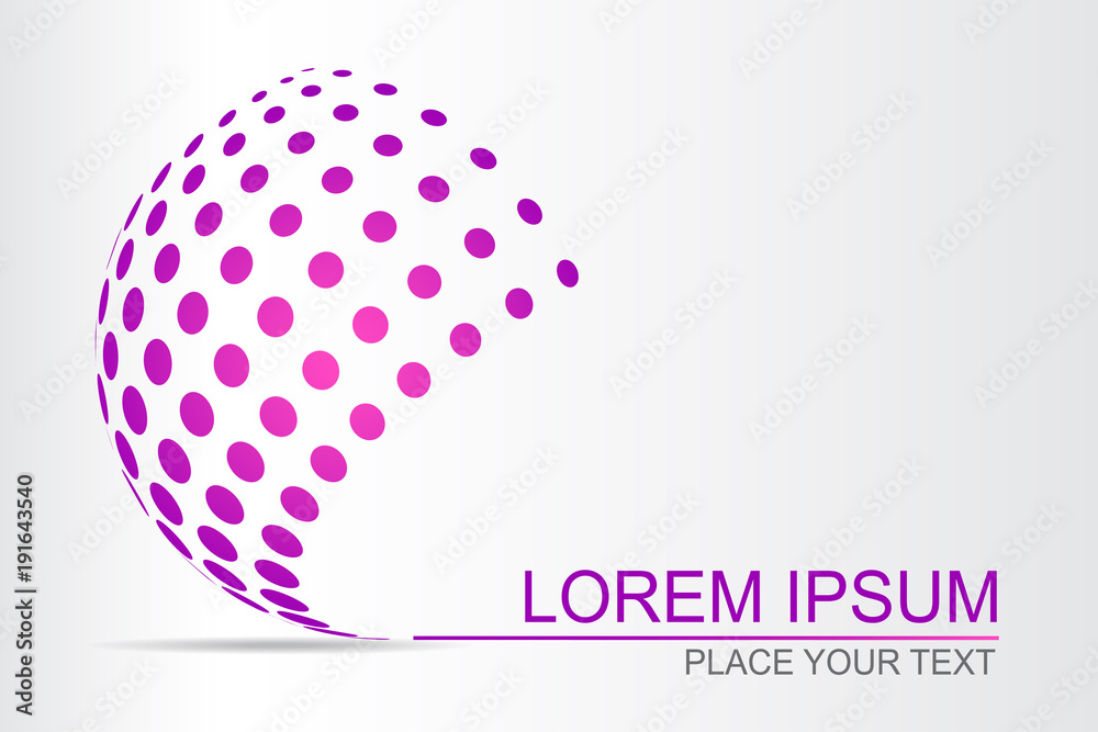 Logo stylized spherical surface with abstract shapes Logo stylized spherical surface with abstract shapes