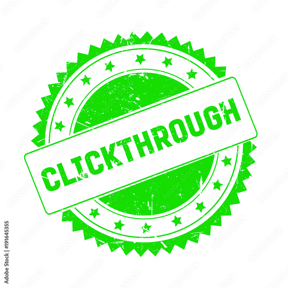 Clickthrough green grunge stamp isolated Clickthrough green grunge stamp isolated