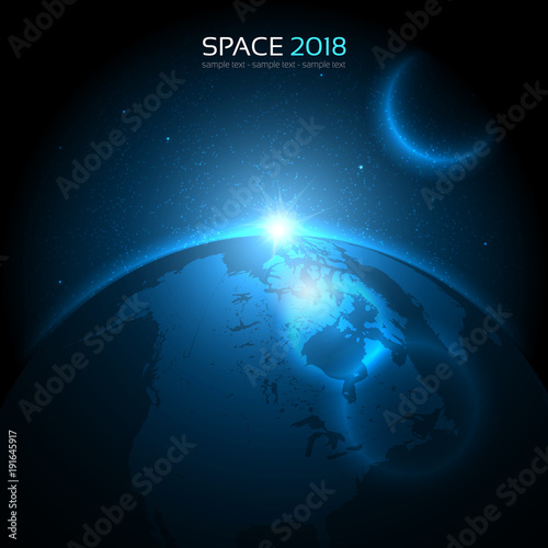 Realistic Earth in Space Illustration Background EPS10 Vector