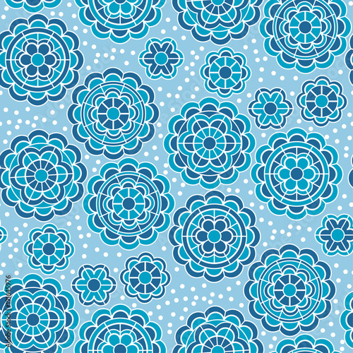 Blue winter geometric round...