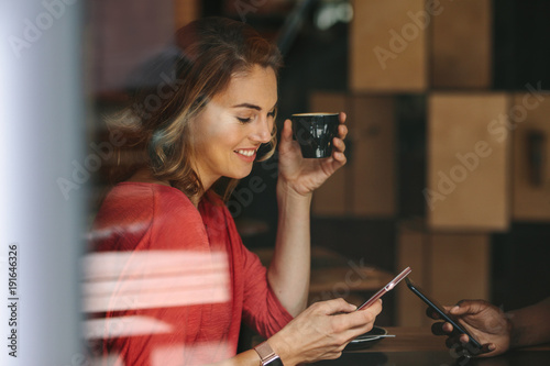 Friends meeting at a coffee shop