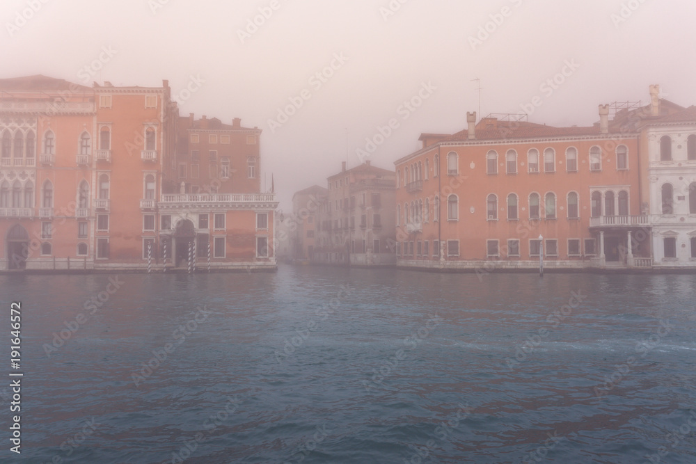 Venezia canal grande in the morning mist Travel Italy