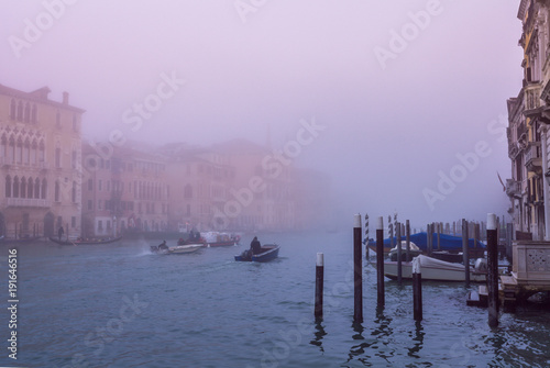Venezia canal grande in the morning mist venice Italy  Lagoon City  Travel Europe