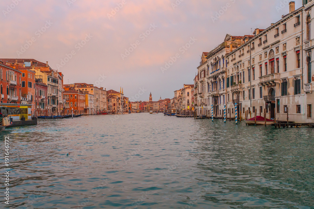 Venezia canal grande at sunset lagoon City in winter Travel europe Italy Venezia canal grande at sunset lagoon City in winter Travel europe Italy