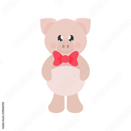 cartoon cute pig with tie
