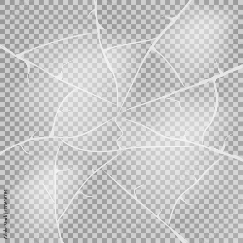 Texture of ice surface on transparent background. Vector illustration.