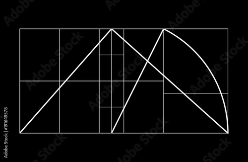 Modulor le Corbusier. Cover template. armonious measure to the human scale universally applicable to architecture and mechanics. Scalable vector illustration photo