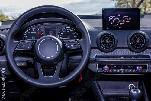 dashboard and steering wheel of modern car © Dalibor