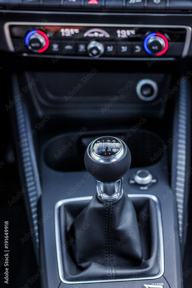 gearstick of the car