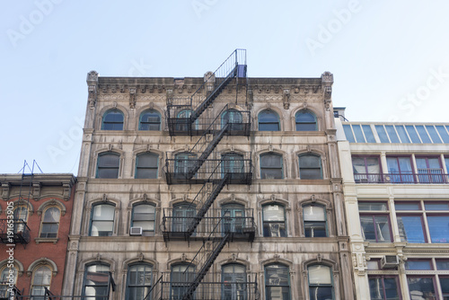 Photography Facade of old building in new york