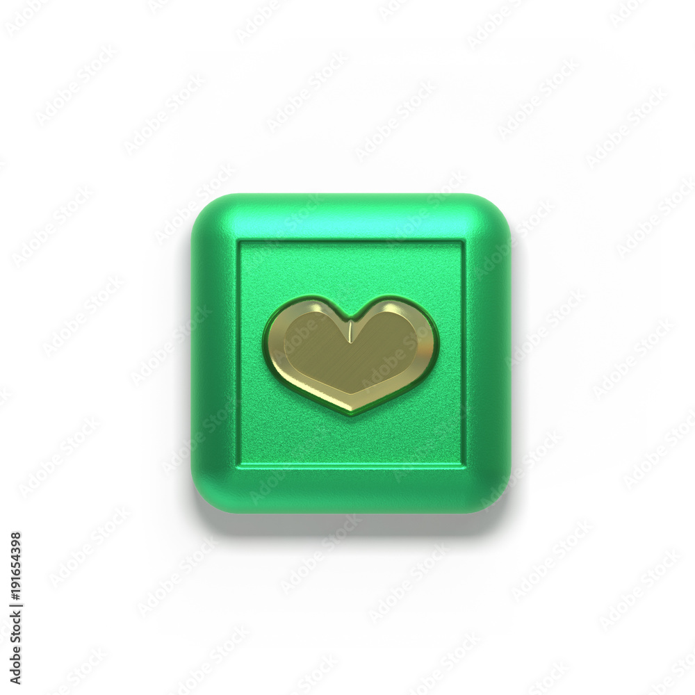 Set of valentines hearts allows create own unique scenes. 3d rendering. Top view isolated on white background. Detailed silver, gold, metallic surface materials. .Bright shiny colors. Cube with heart.