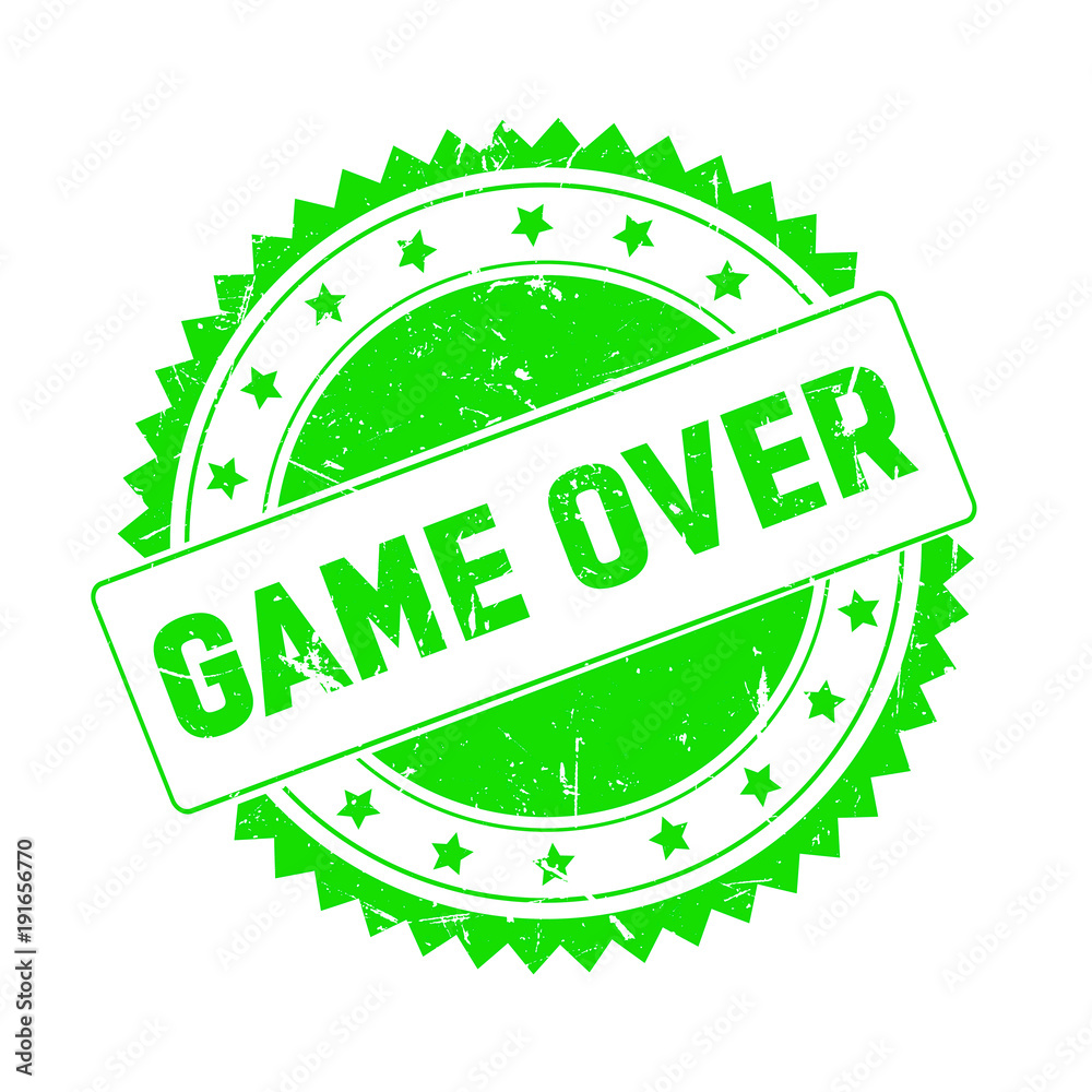 Game Over green grunge stamp isolated Game Over green grunge stamp isolated
