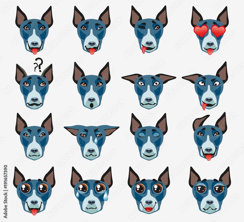 Bullterrier Dog Emoji Emoticon Expression