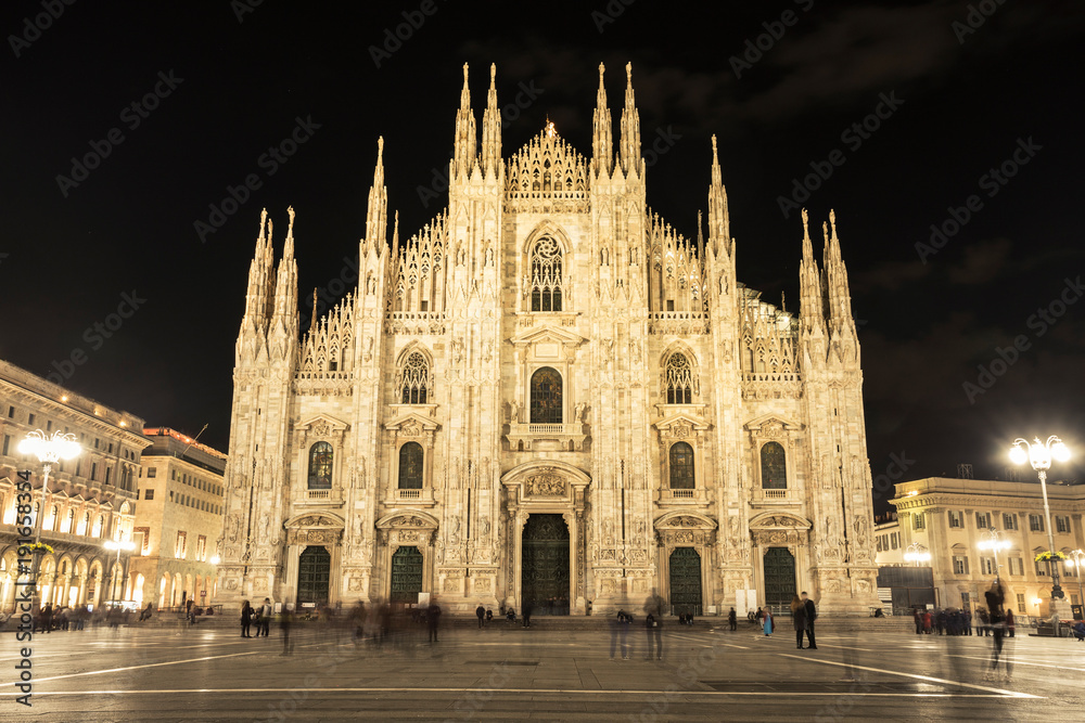 Great Milan Duomo at night. Italy.