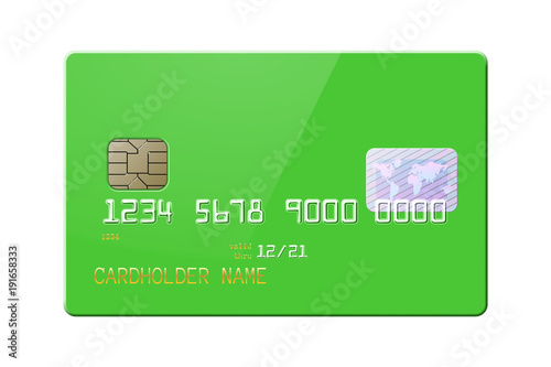 Highly detailed realistic glossy credit card