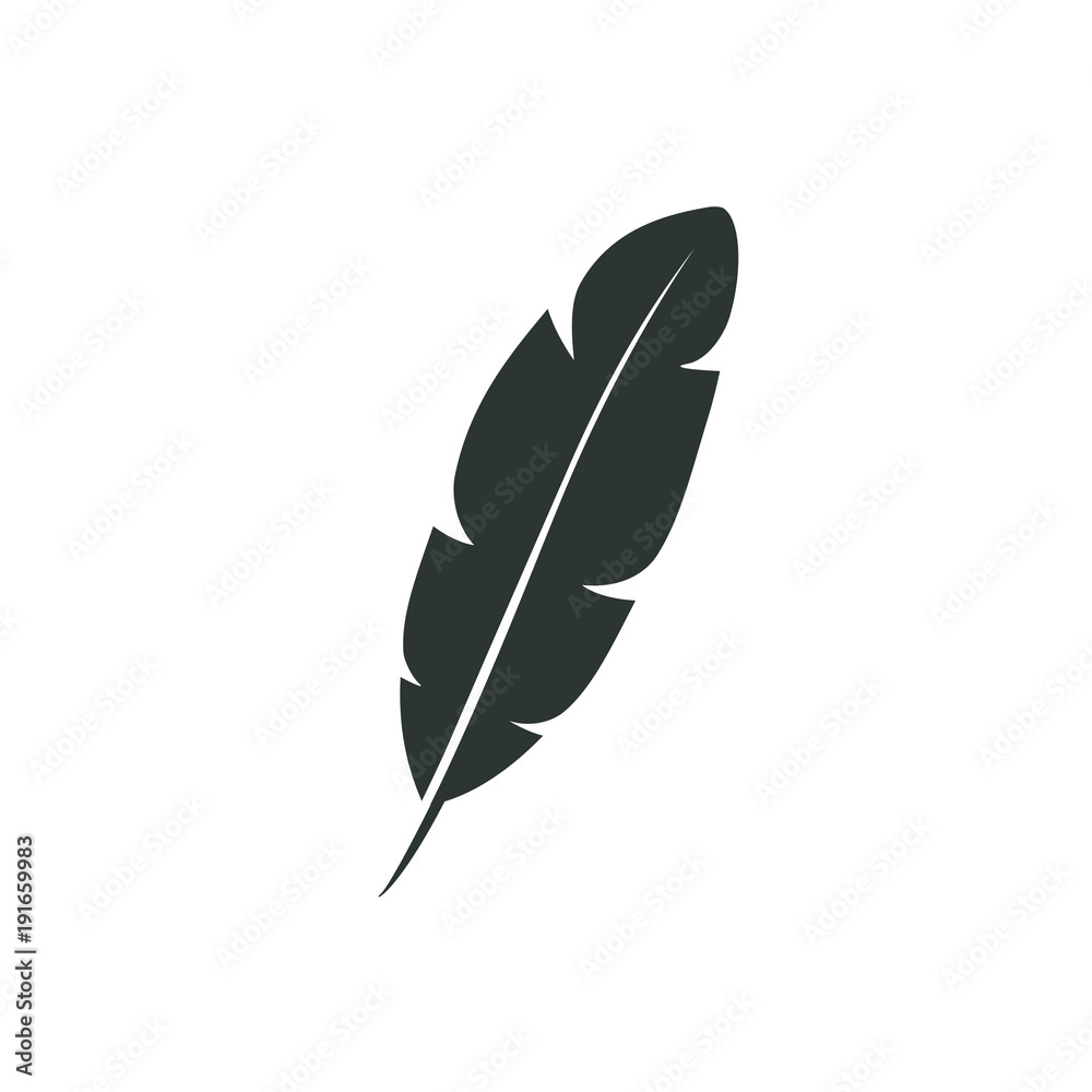 Feather vector icon isolated on white background. Pen for calligraphy and design. Graphic illustration Feather vector icon isolated on white background. Pen for calligraphy and design. Graphic illustration