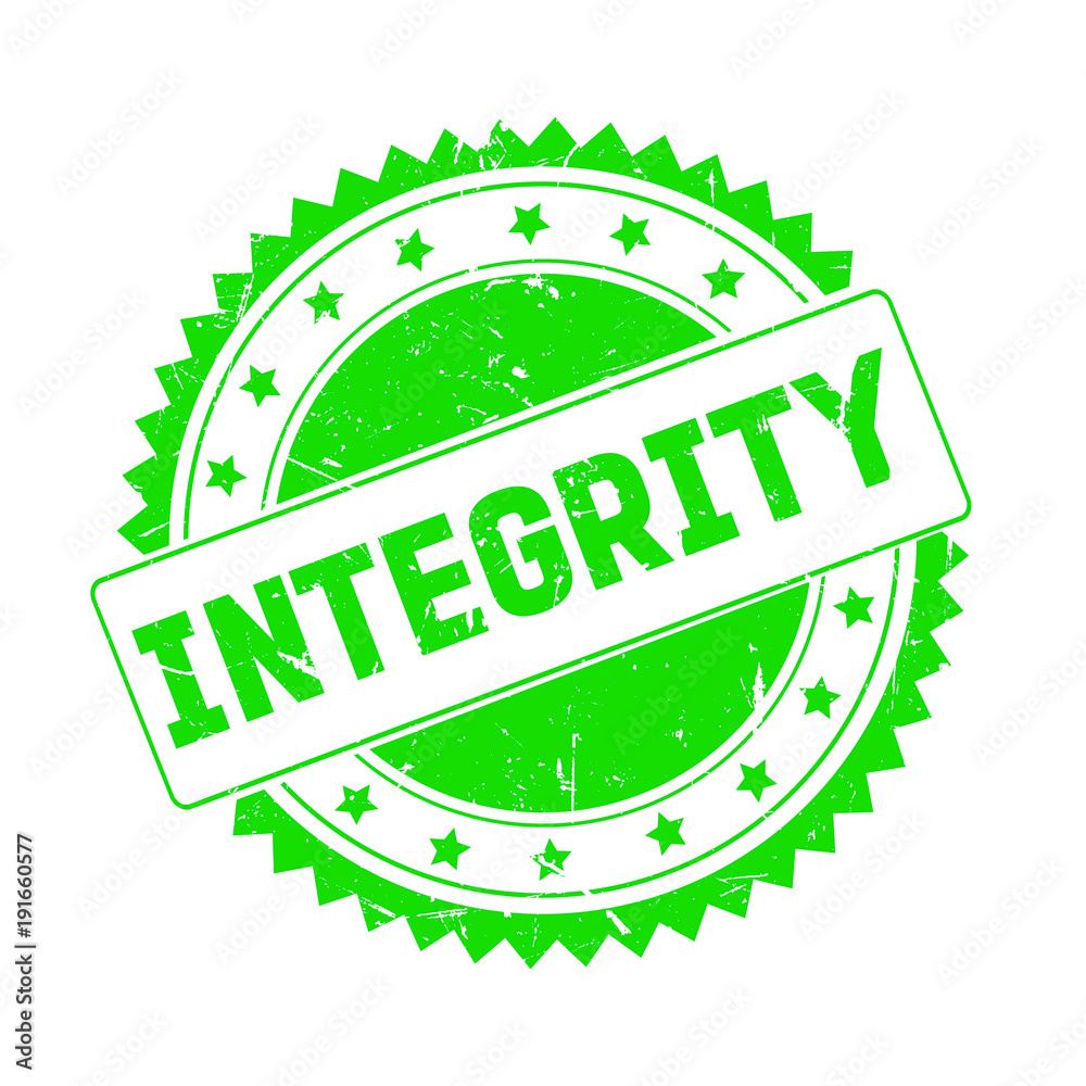 Integrity green grunge stamp isolated Integrity green grunge stamp isolated