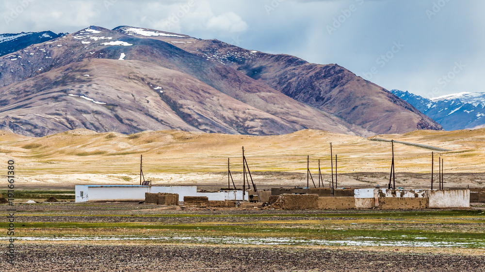 View of Alichur village in Tajikistan
