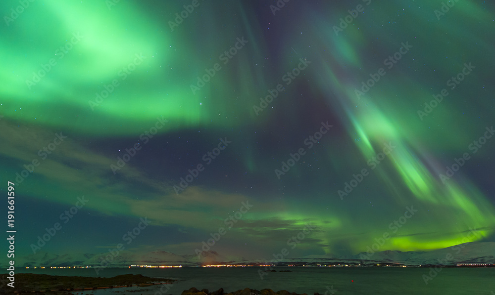The polar lights in Norway. Tromso