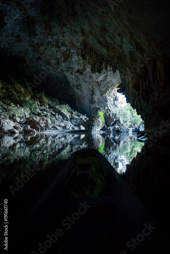 Boat trip through Kong Lor Cave - Laos photo