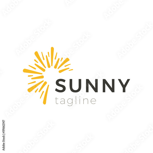 Creative logo abstract shape orange color. Sun logotype. Trendy cosmetics or beauty saloon emblem.