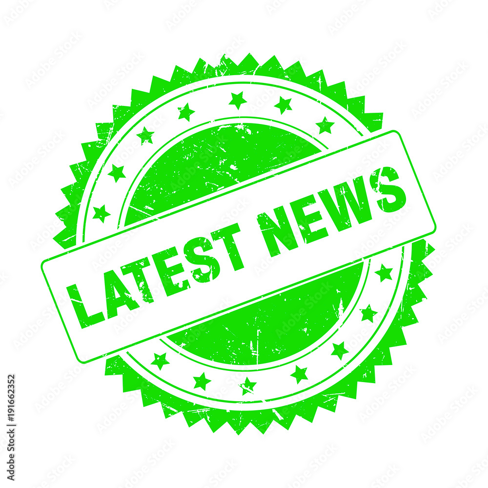 Latest News green grunge stamp isolated