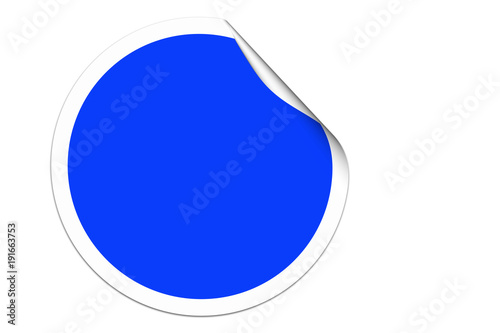 Rundes blaues Etikett, Sticker