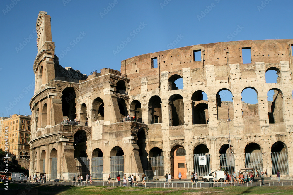Summer. Italy. Rome. Day view of the Colosseum