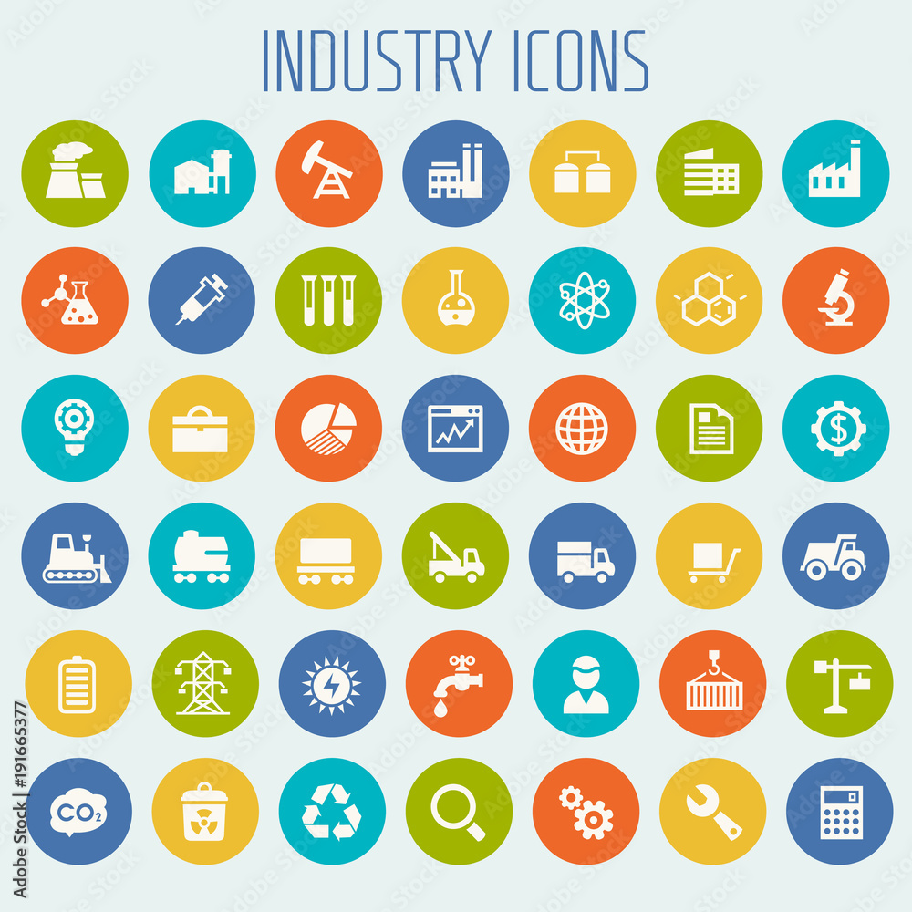 Big Industry icon set Big Industry icon set