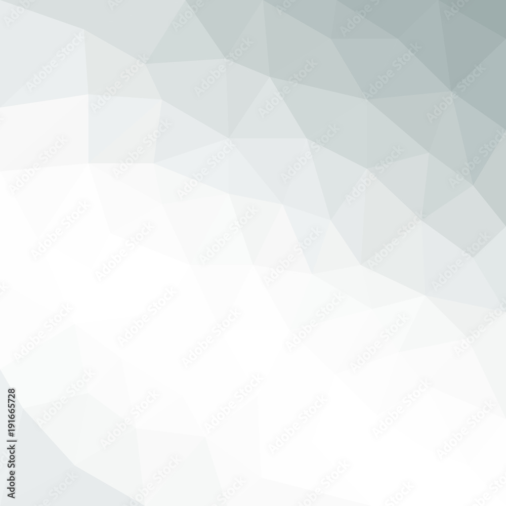 Fototapeta premium Abstract Grey White geometric polygonal background with mesh of triangles for your design. Grey White texture. Trend. Low Poly.