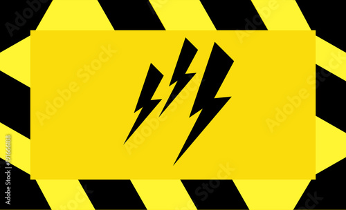 Electric shock hazard sign - vector