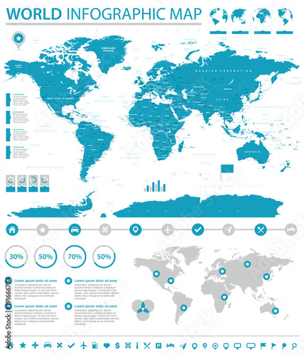 Political Info Graphic World Map Vector